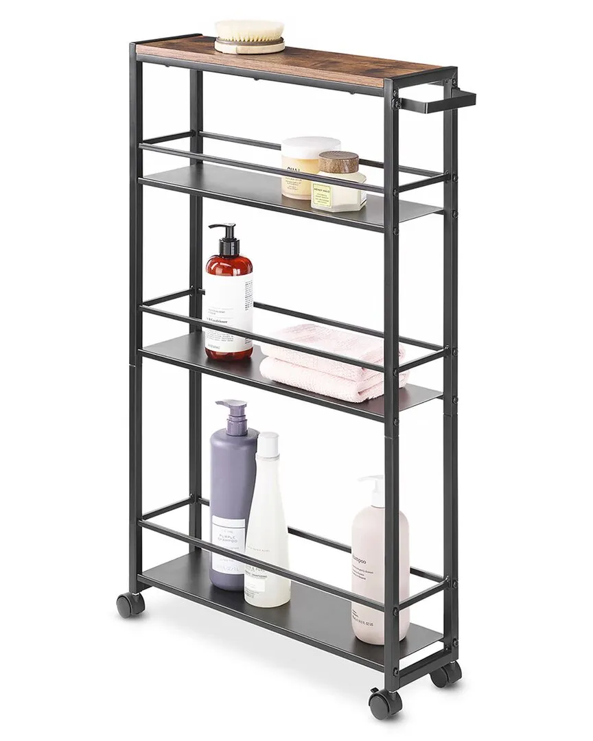 Industrial 4-Tier Shelf Cart - Black, Steel