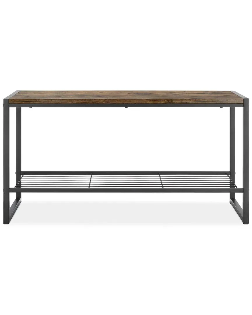 Industrial Entryway Bench with Storage - Black, Steel