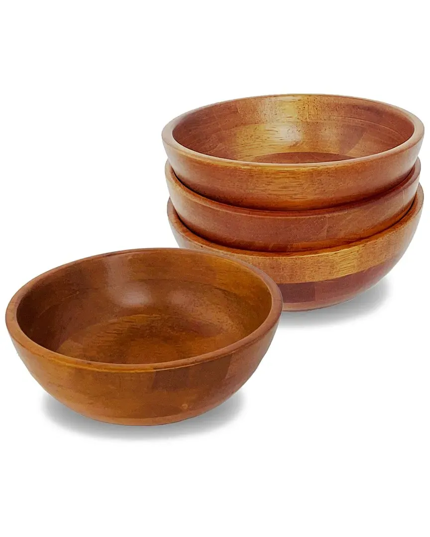 Set of 4 Salad Bowls - Rubberwood image