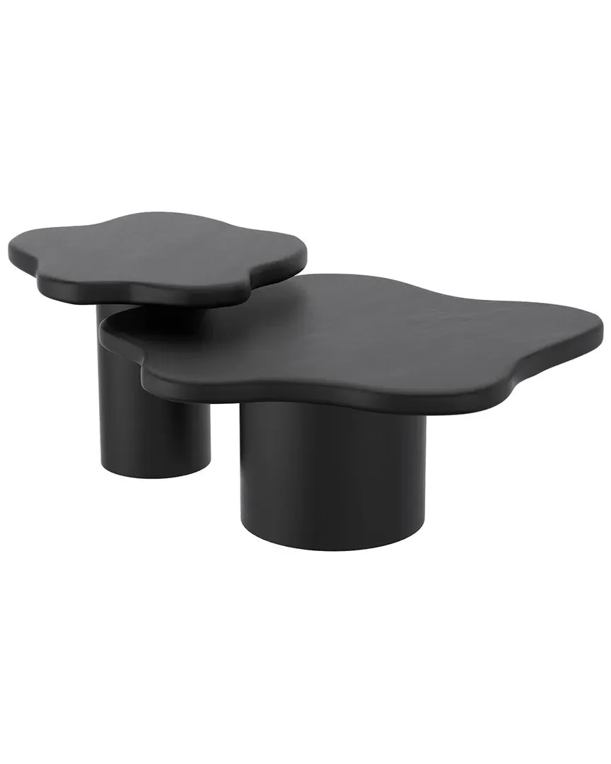 2pc Coffee Table Set - Black, Mango Wood image