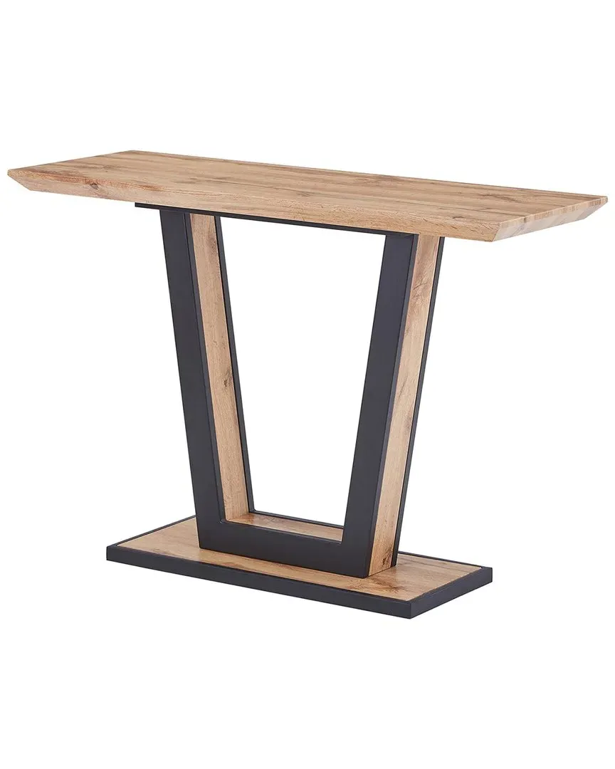 Console Table with Geometric Base - Natural, Wood image