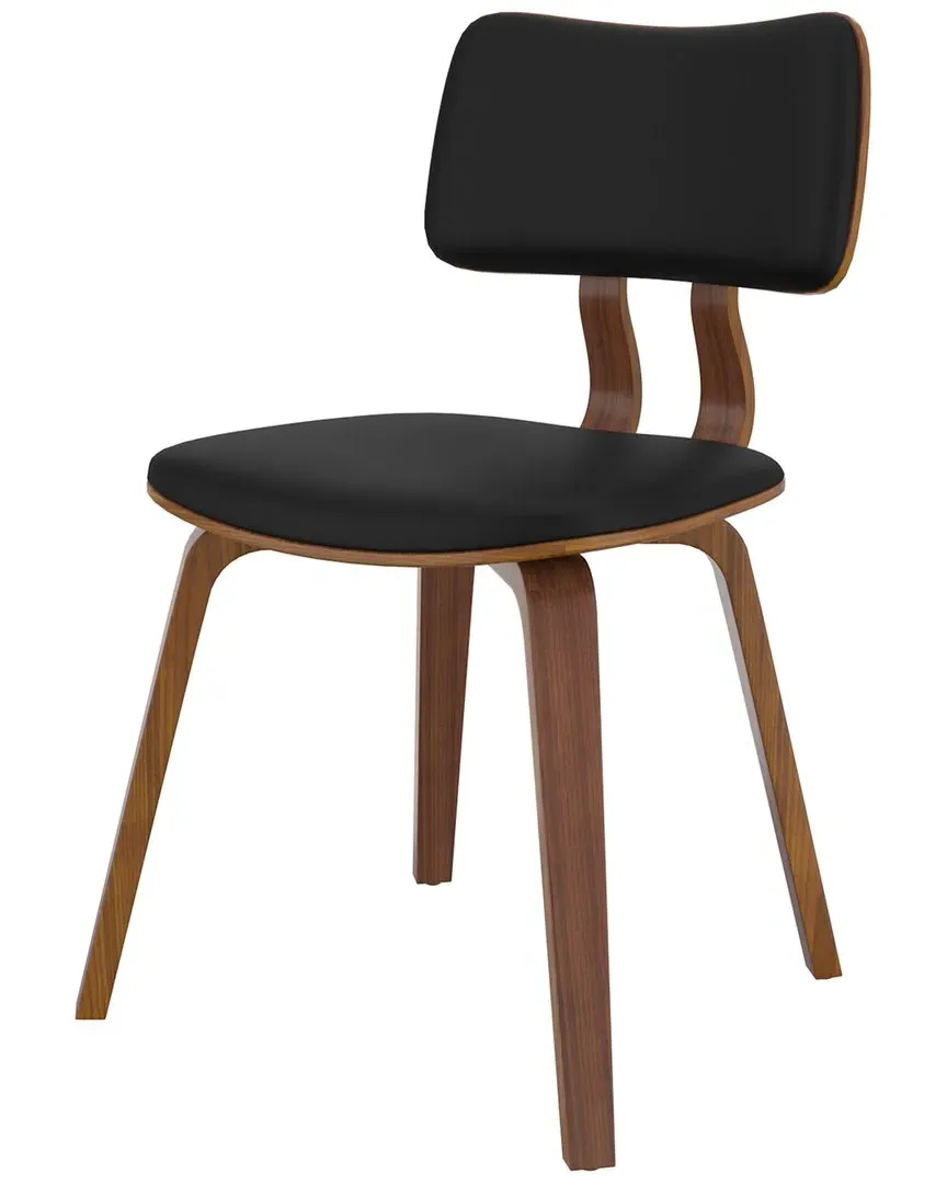 Faux Leather Side Chair - Black, Walnut image