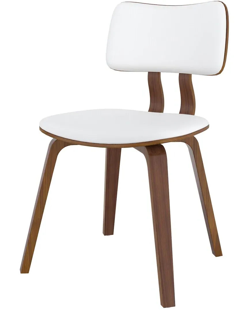 Faux Leather Side Chair - White, Walnut