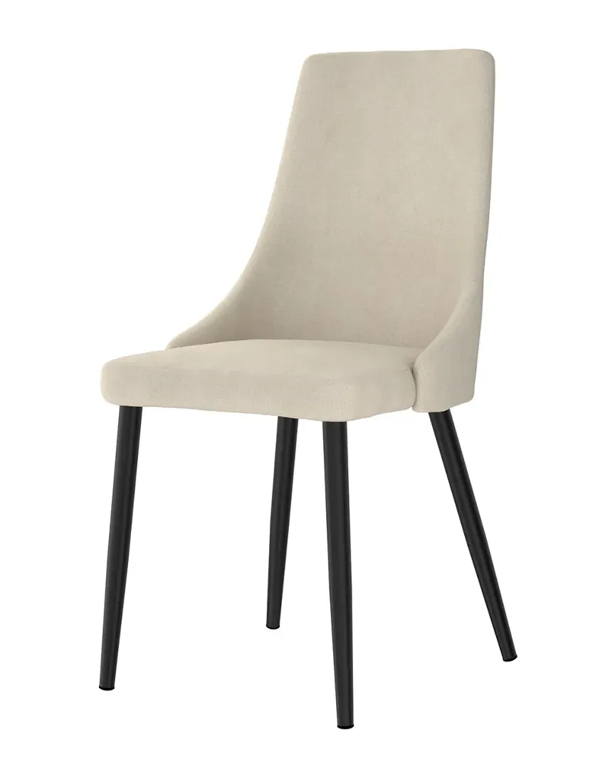 Mid Century Upholstered Side Chair - Beige, Fabric image