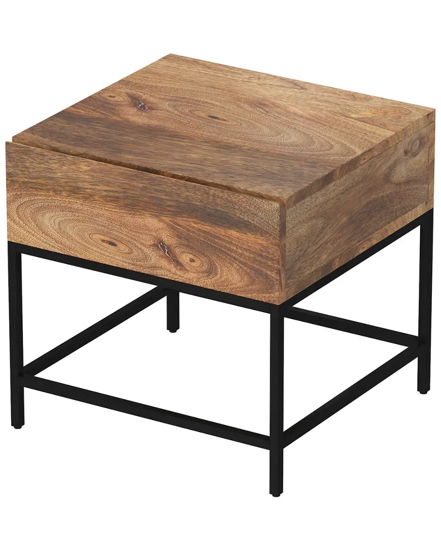 !nspire Square Accent Table with Drawer - Natural Burnt, Mango Wood image