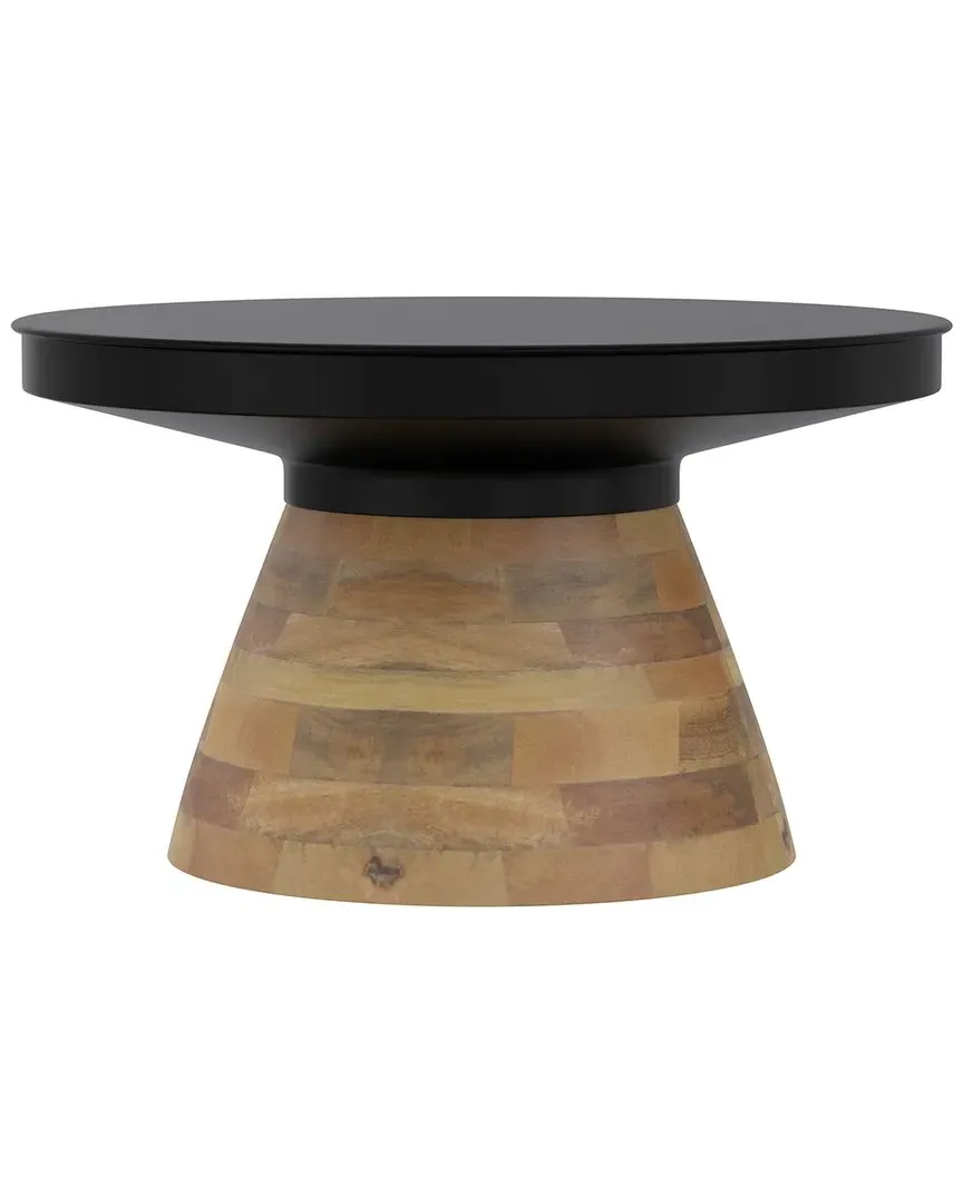 Round Coffee Table - Black, Mango Wood image