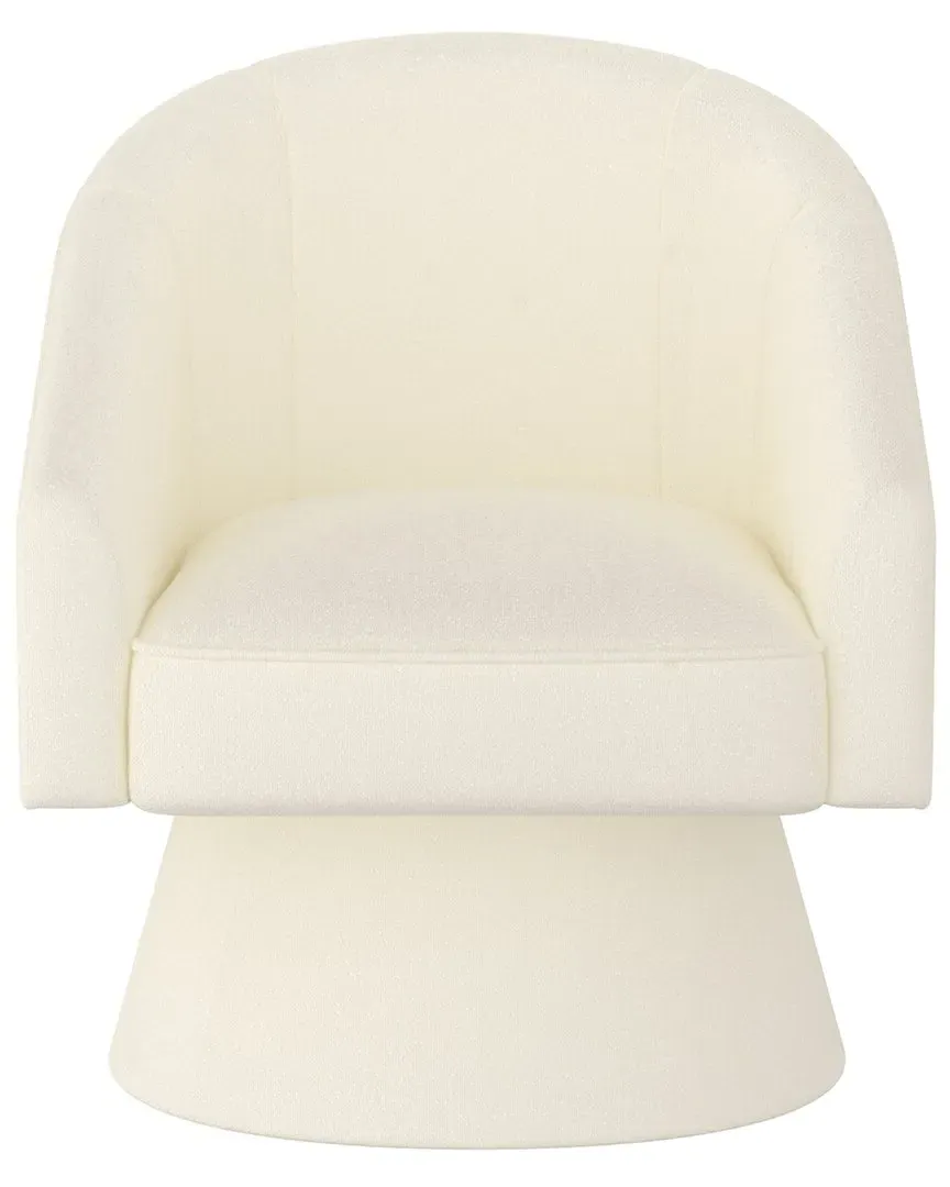 Swivel Accent Chair - Ivory, Boucle Fabric image