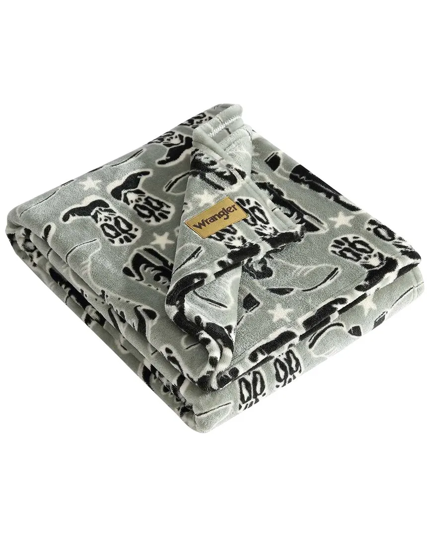 Knockin' Boots Reversible Throw Blanket - Green, Polyester image