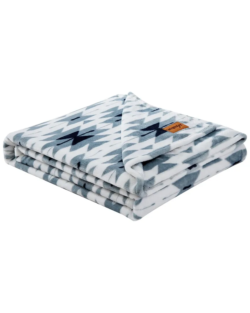 Navajo Reversible Throw Blanket - Blue, Fleece