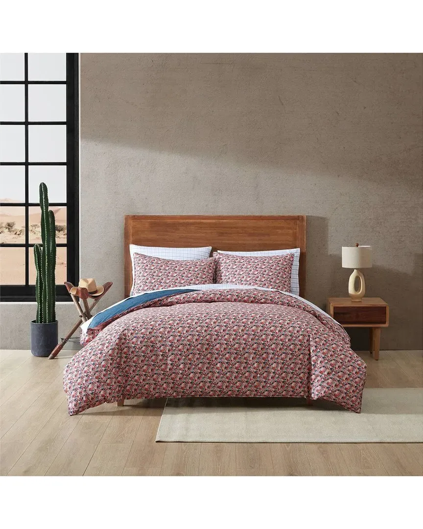 Prairie Floral Duvet Cover Set - Red image