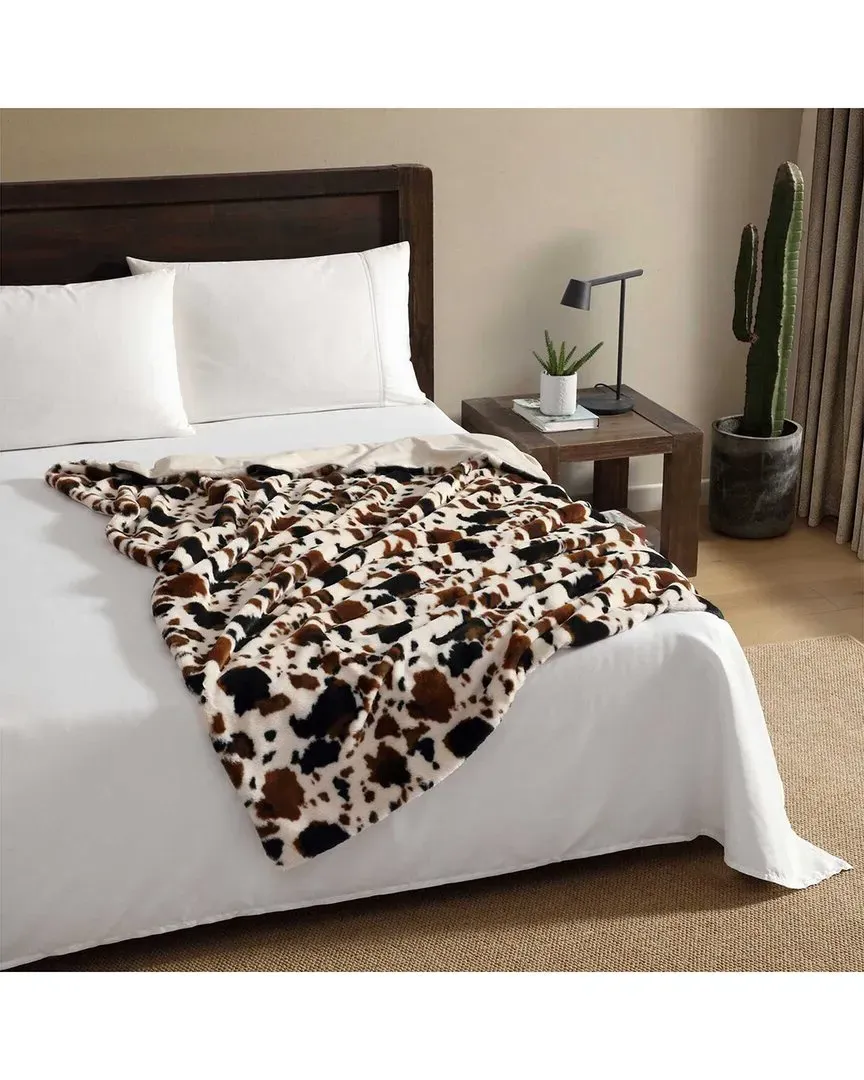 Spotted Cow Throw Blanket - Brown, Polyester image