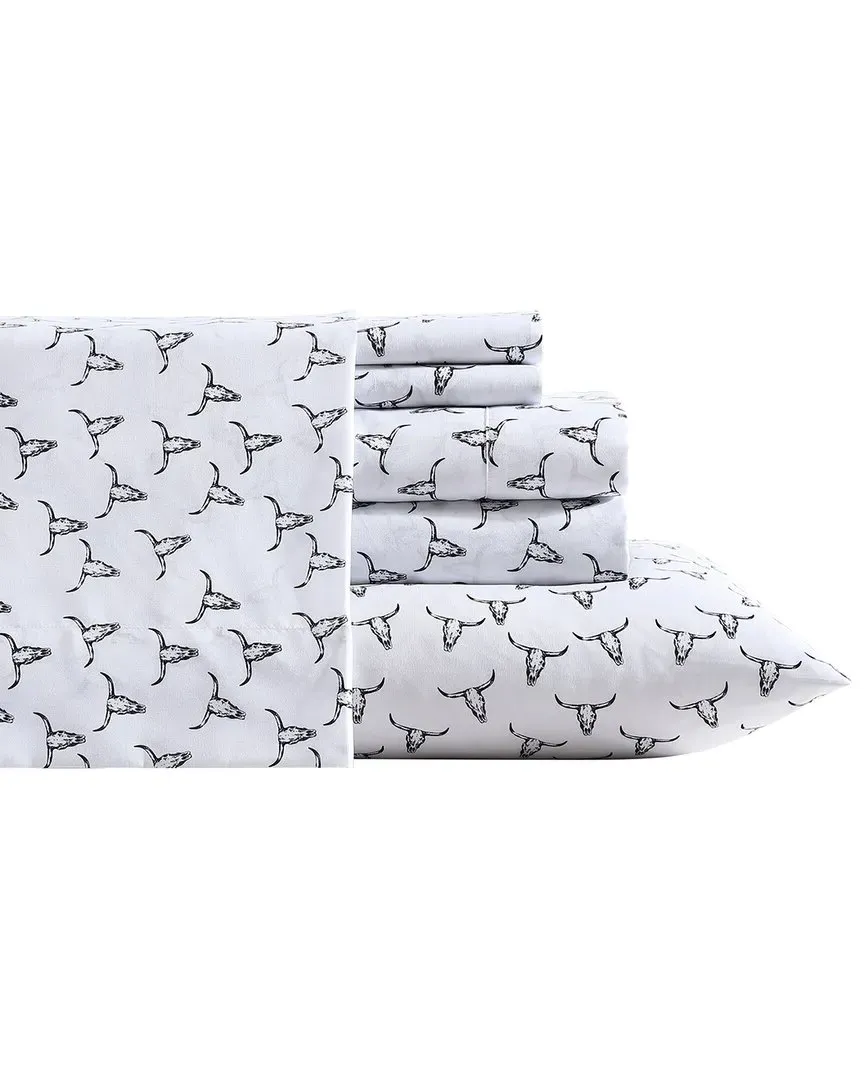 Steer Skulls Sheet Set - Black, Polyester image