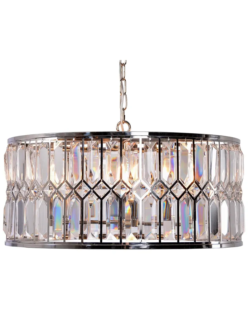 Crystal Drum Chandelier - Silver, Stainless Steel