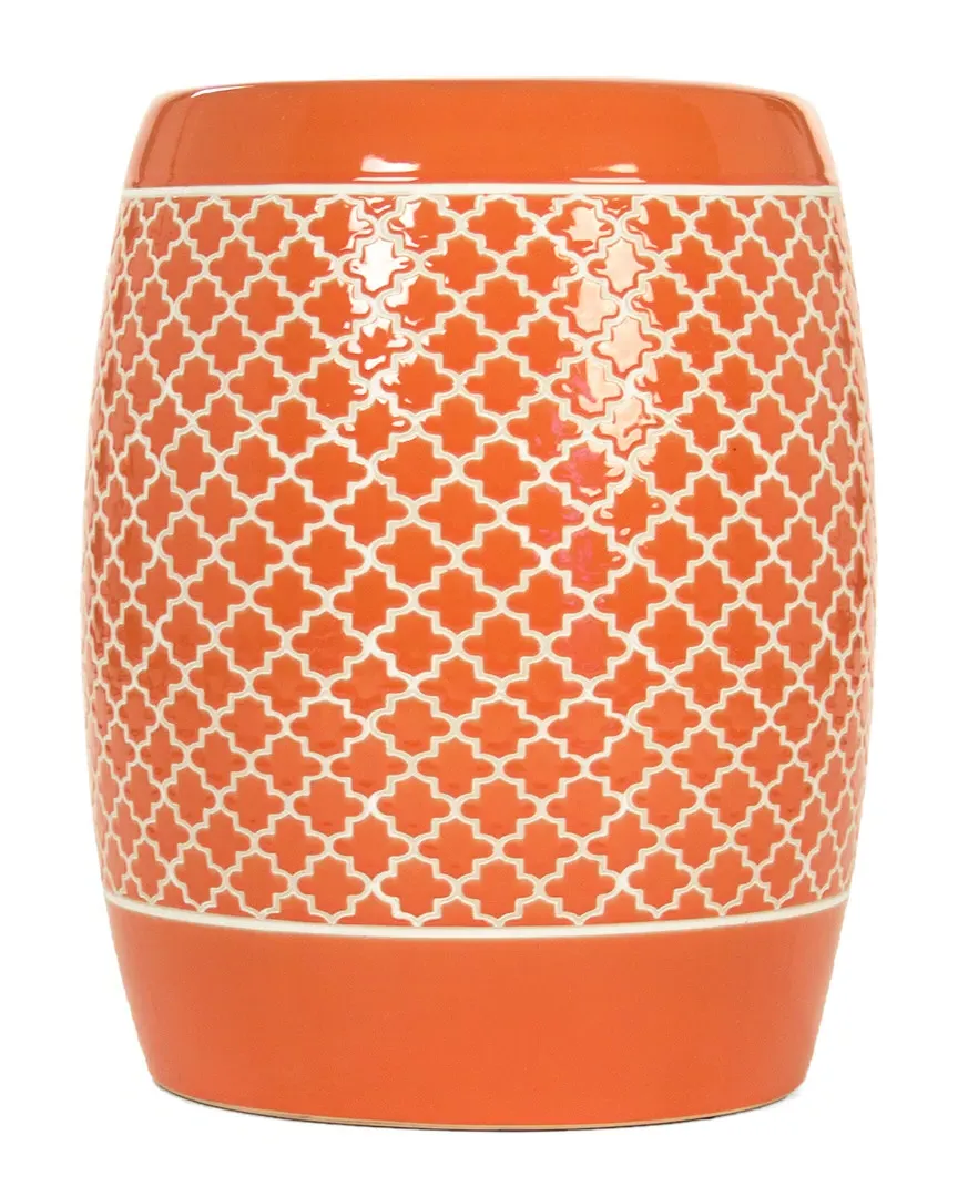 Gable Garden Stool - Orange, Ceramic image