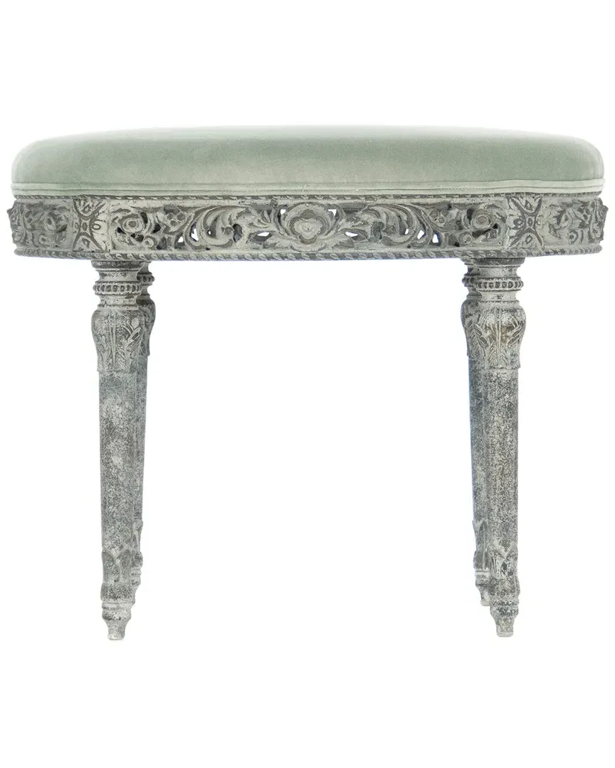 Galdy Round Stool - Olive Green, Velvet image