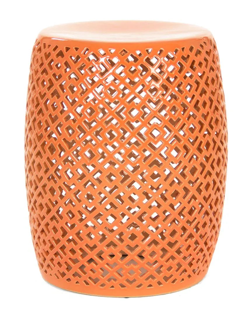 Lorin Garden Stool - Orange, Ceramic