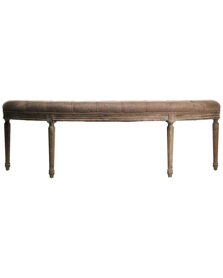 Louis Curved Bench - Brown, Linen image