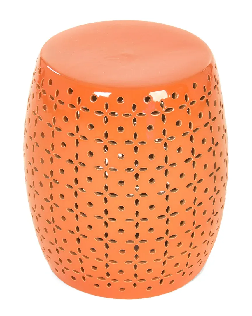 Lovell Garden Stool - Orange, Ceramic