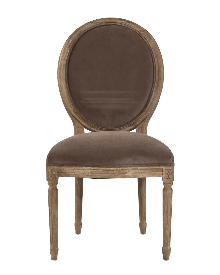 Medallion Side Chair - Brown, Velvet