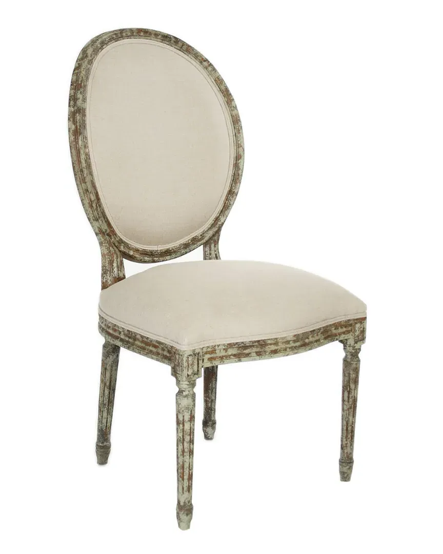 Medallion Tufted Side Chair - Olive Green, Linen