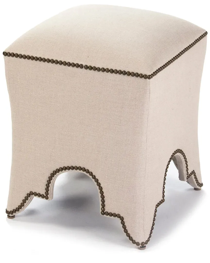 Sumner Stool with Nailhead Trim - Natural, Linen image