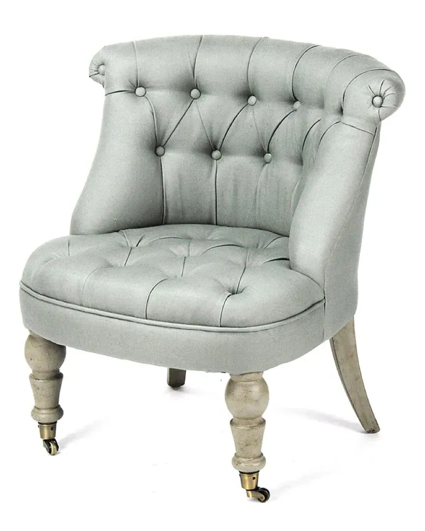 Tufted Slipper Chair - Grey Green, Linen image