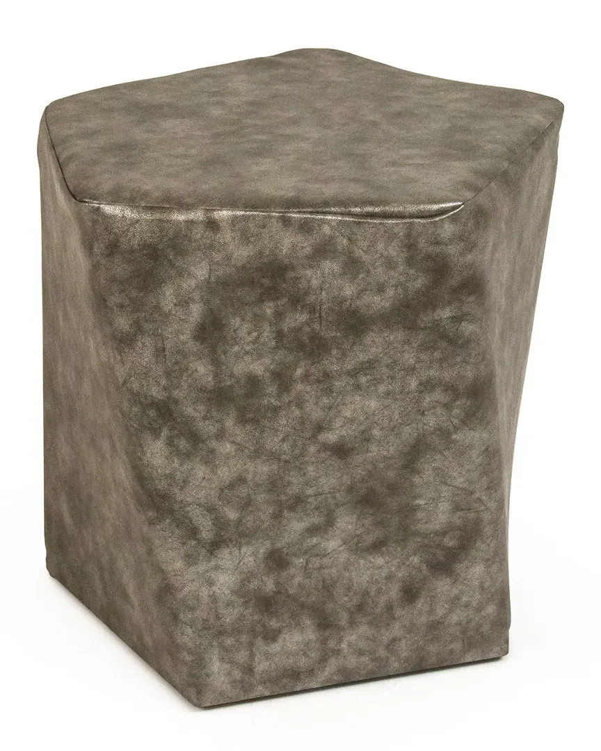 Twisted Pentagon Leather Stool - Grey image