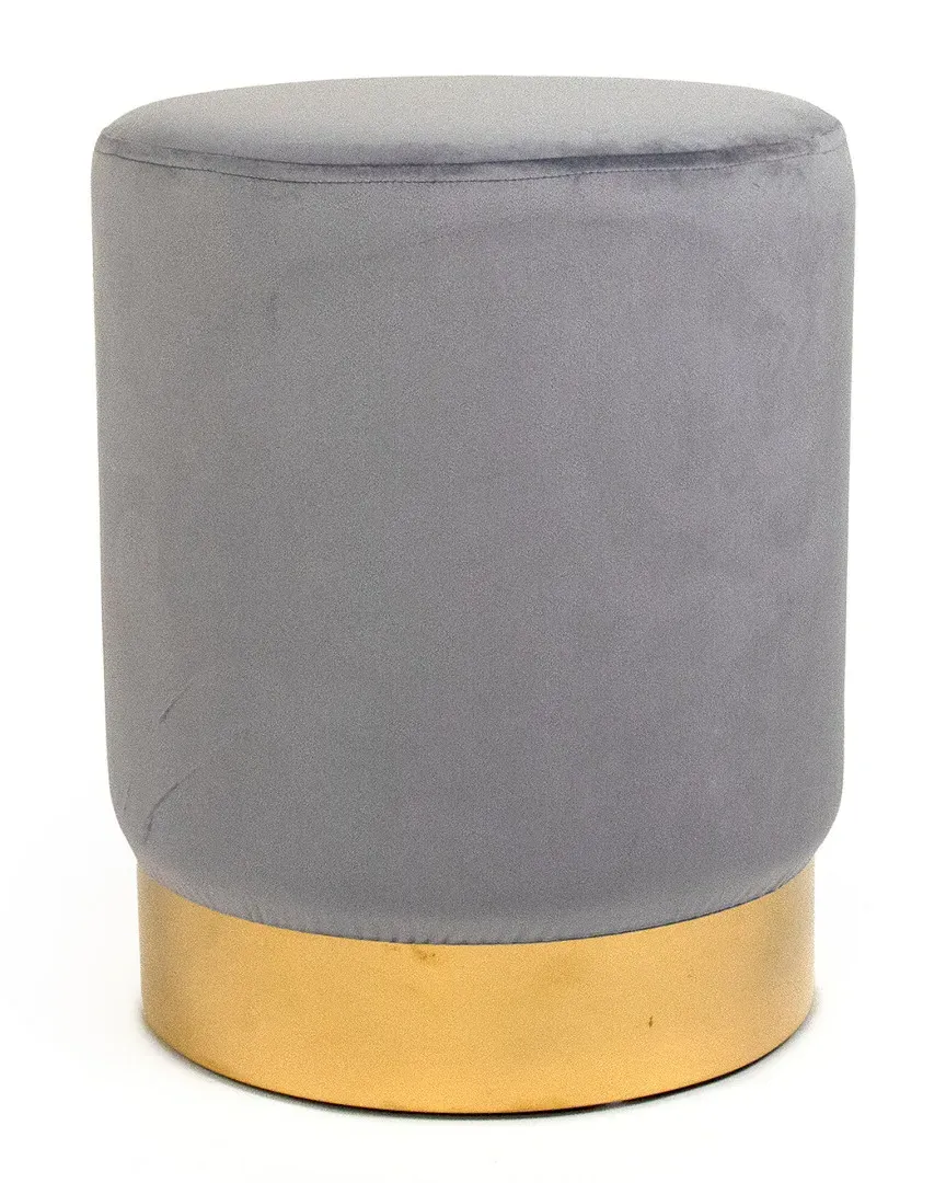 Velvet Stool with Gold Base - Pale Blue