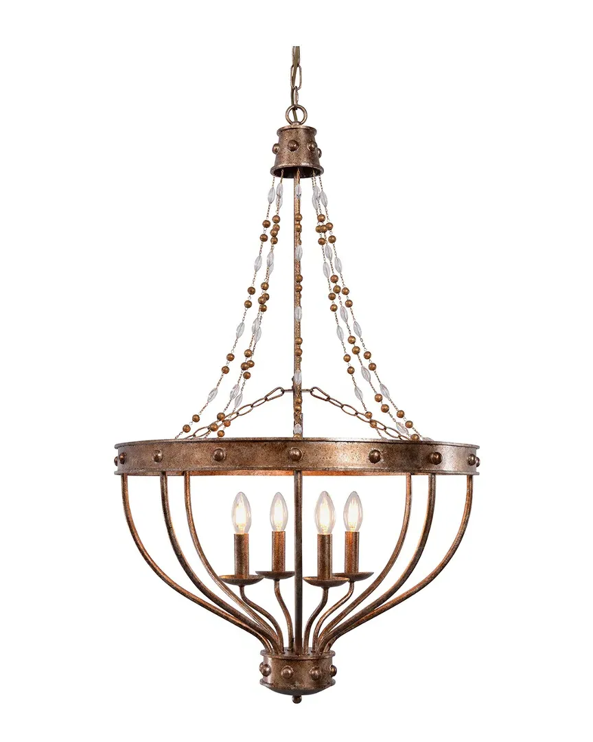 Zentique Beaded Empire Chandelier - Distressed Golden Bronze image