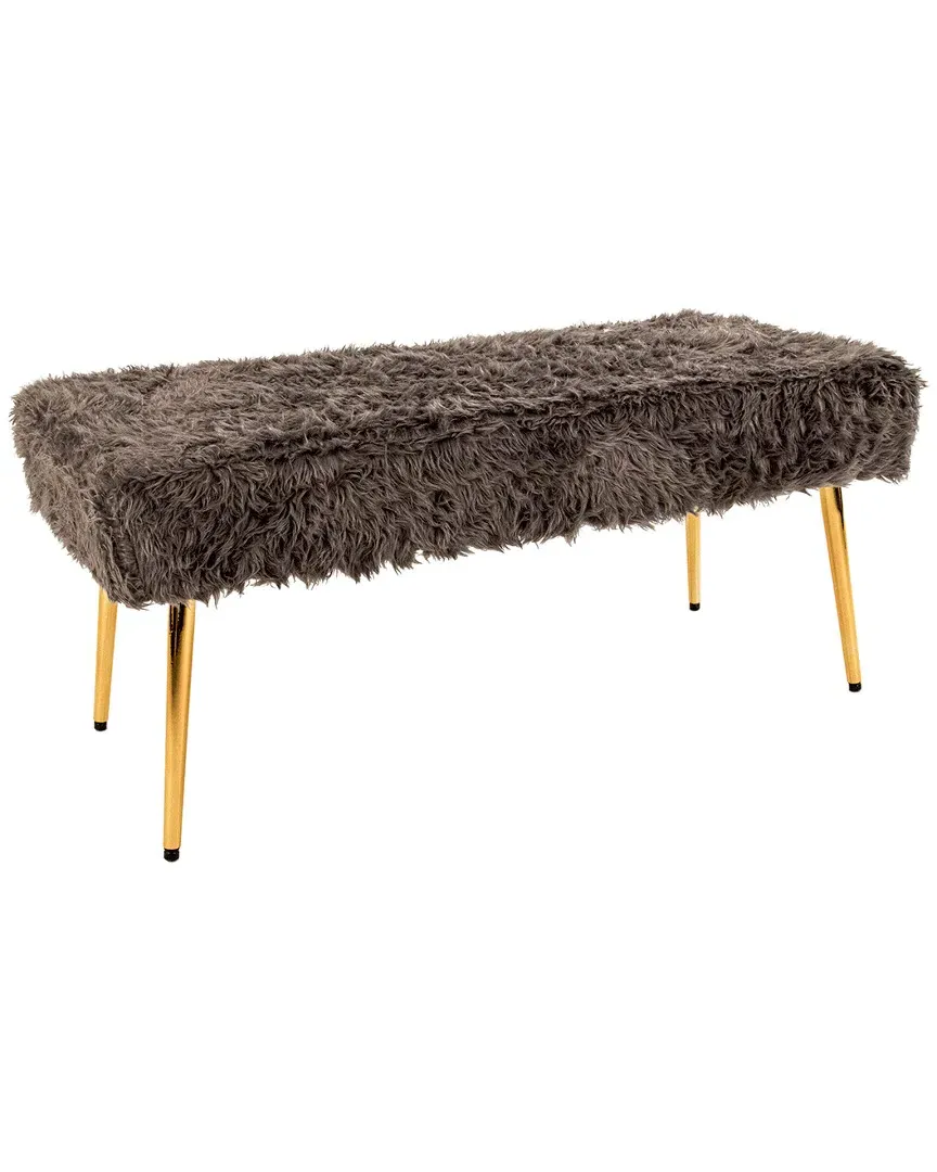 Zentique Bench - Slate Grey, Faux Fur image
