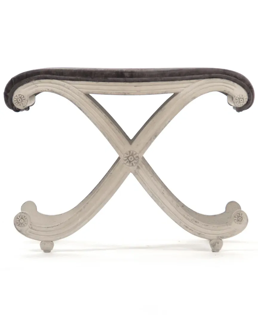 Zentique Coral Stool - Grey, Velvet image