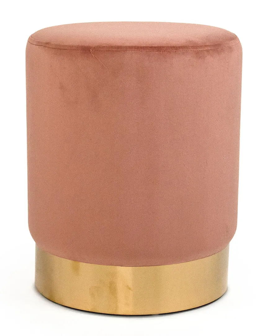 Zentique Velvet Stool with Gold Base - Mauve Rose image