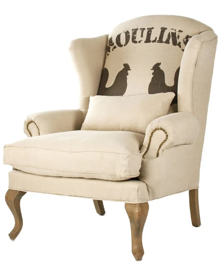 Zentique Wingback Club Chair - Khaki, Linen image