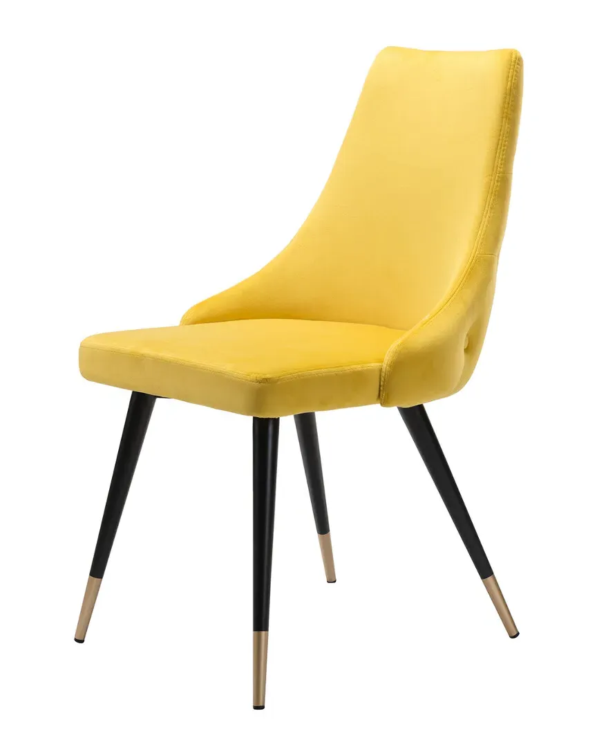 Piccolo Set of 2 Dining Chairs - Yellow, Velvet image