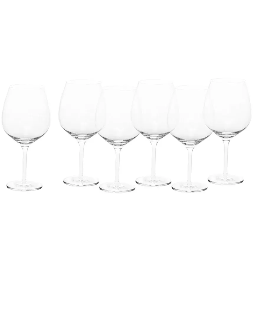 Banquet 6-Piece Burgundy Glass Set - Clear, Crystal