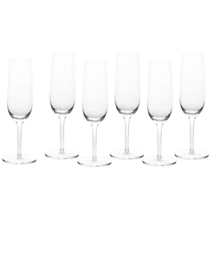 Banquet Set of 6 Champagne Flutes - Clear, Crystal Glass image