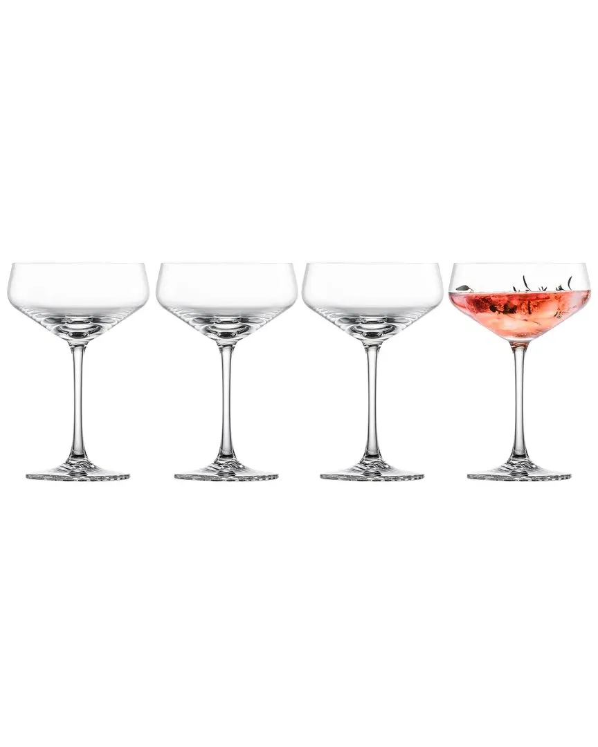 Echo Set of 4 Crystal Coupe Cocktail Glasses - Clear