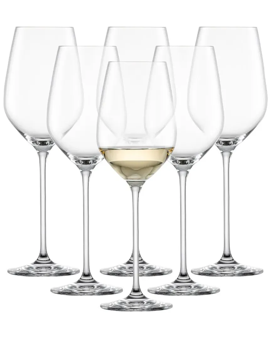 Fortissimo Set of 6 White Wine Glasses - Clear, Crystal