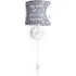 Aleynia Wall Light with Cable Switch - Light Grey, Fabric