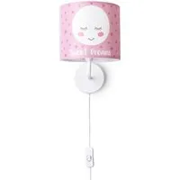 Aleynia Wall Light with Cable Switch - Pink, Fabric