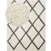 Arizona Cotton Rug with Diamond Pattern - White-Anthracite