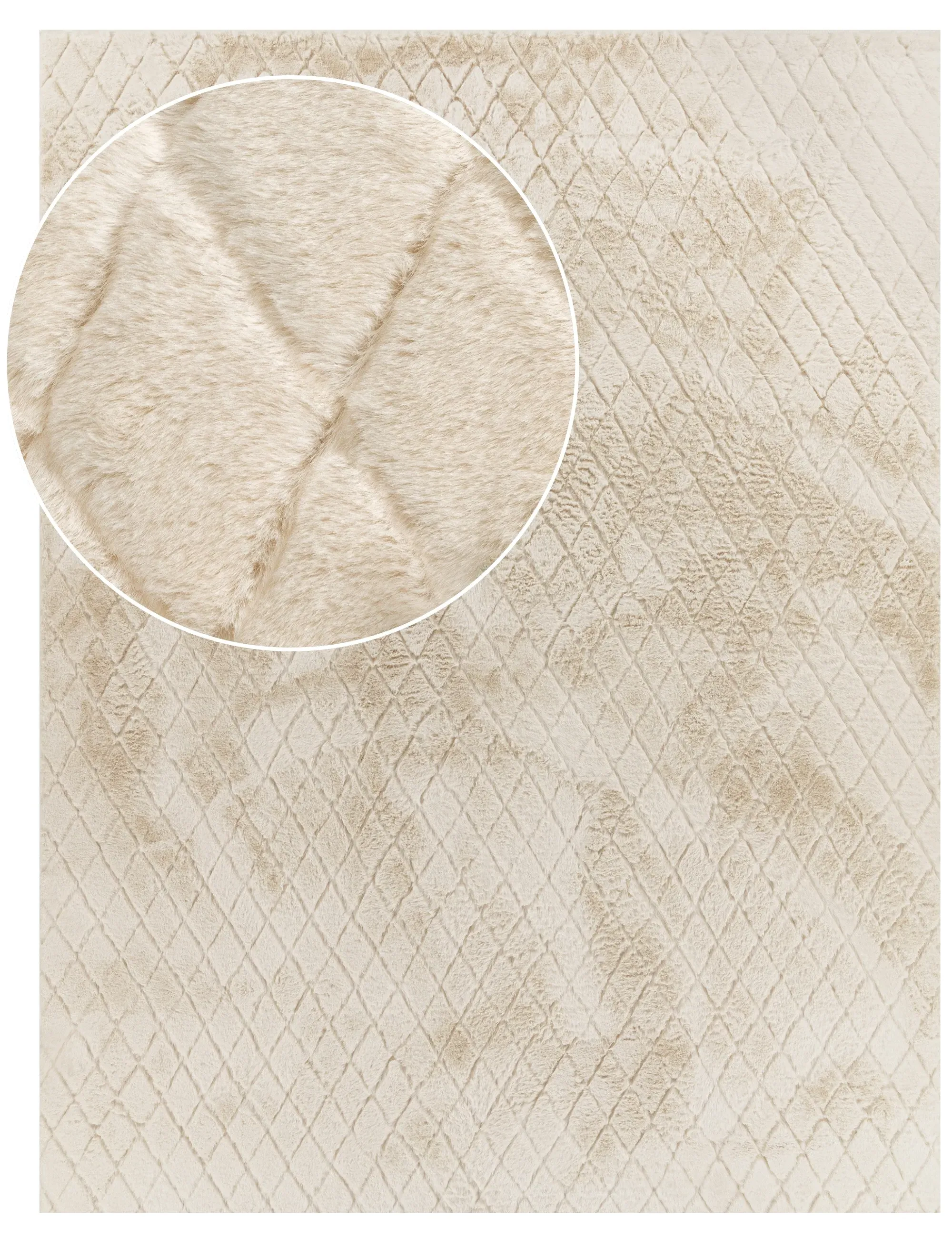 Arnia Diamond Pattern Rug - Cream