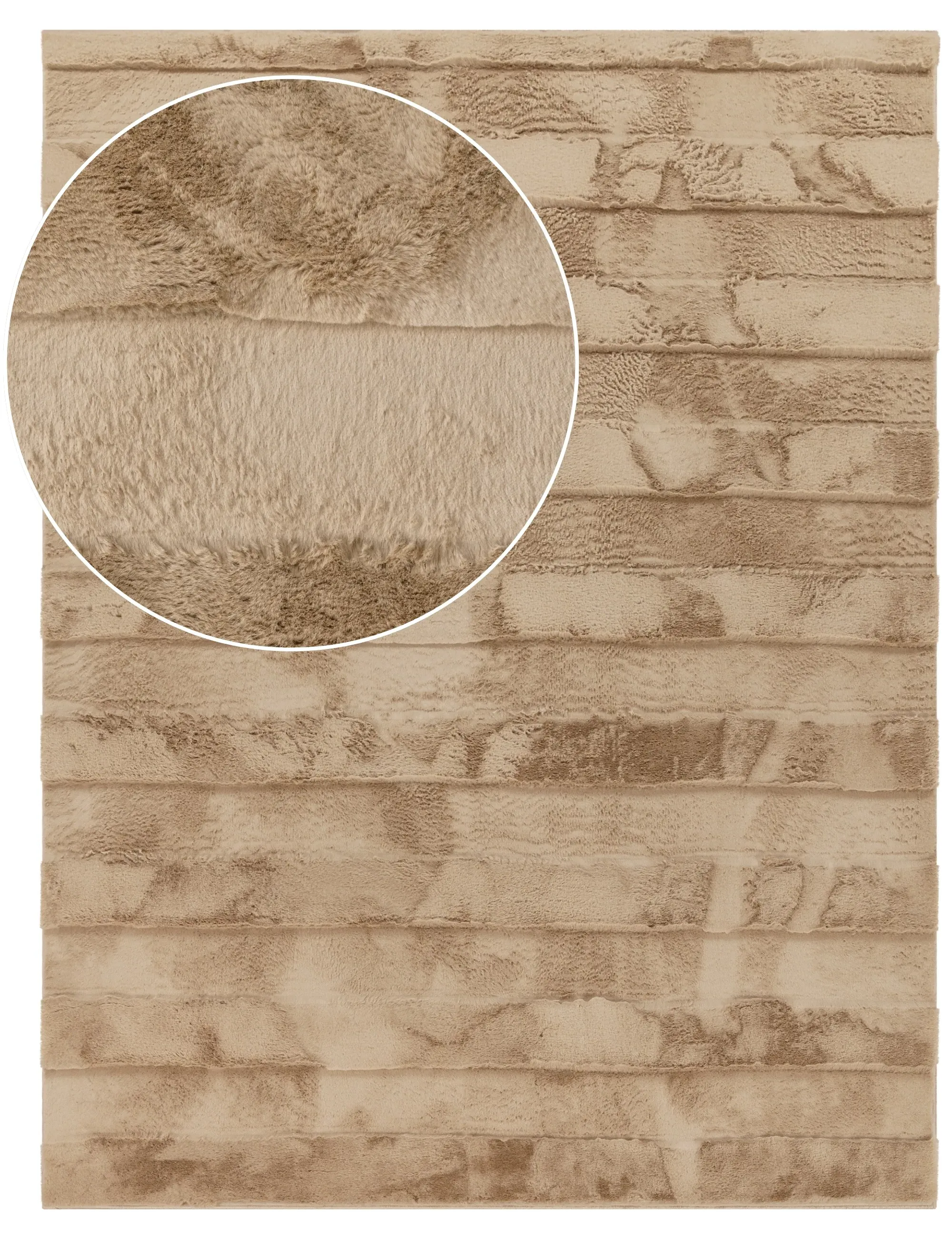 Arnia High-Pile Rug with 3D Design - Beige image