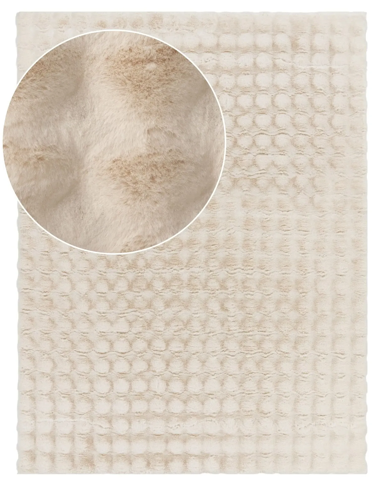Arnia High-Pile Rug with 3D Effect - Cream