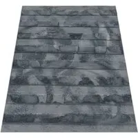 Arnia High-Pile Rug with Diamond Pattern - Anthracite