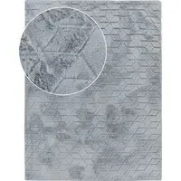Arnia High-Pile Rug with Diamond Pattern - Grey