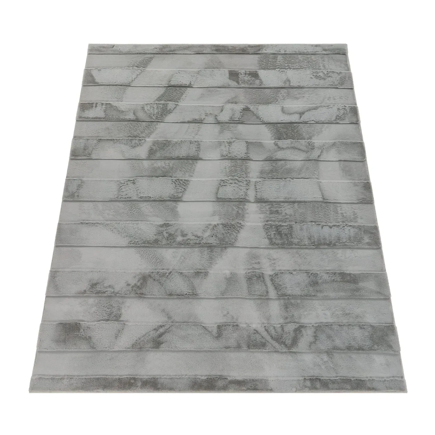 Arnia High-Pile Rug with Diamond Pattern - Grey