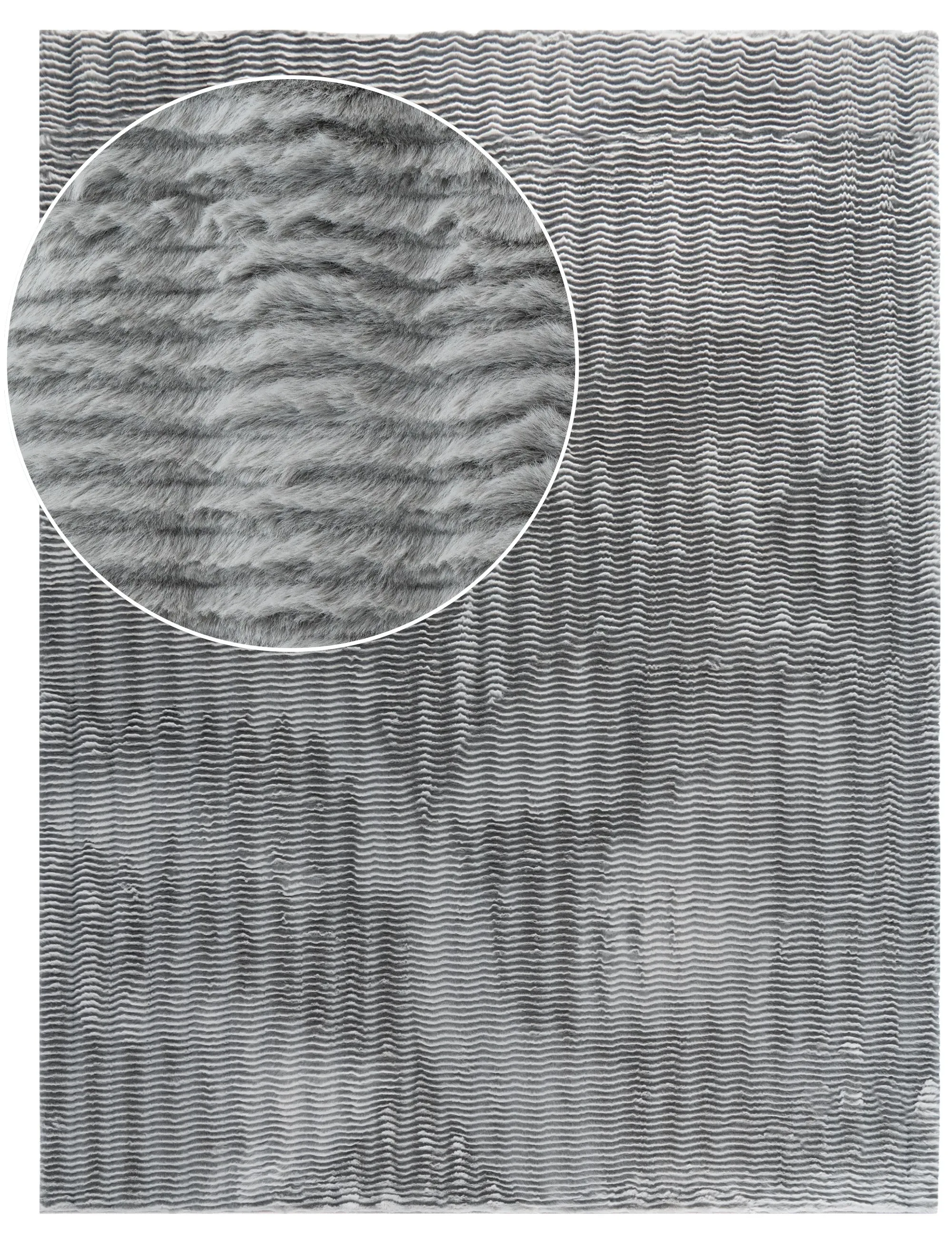 Arnia High-Pile Rug with Diamond Pattern - Grey