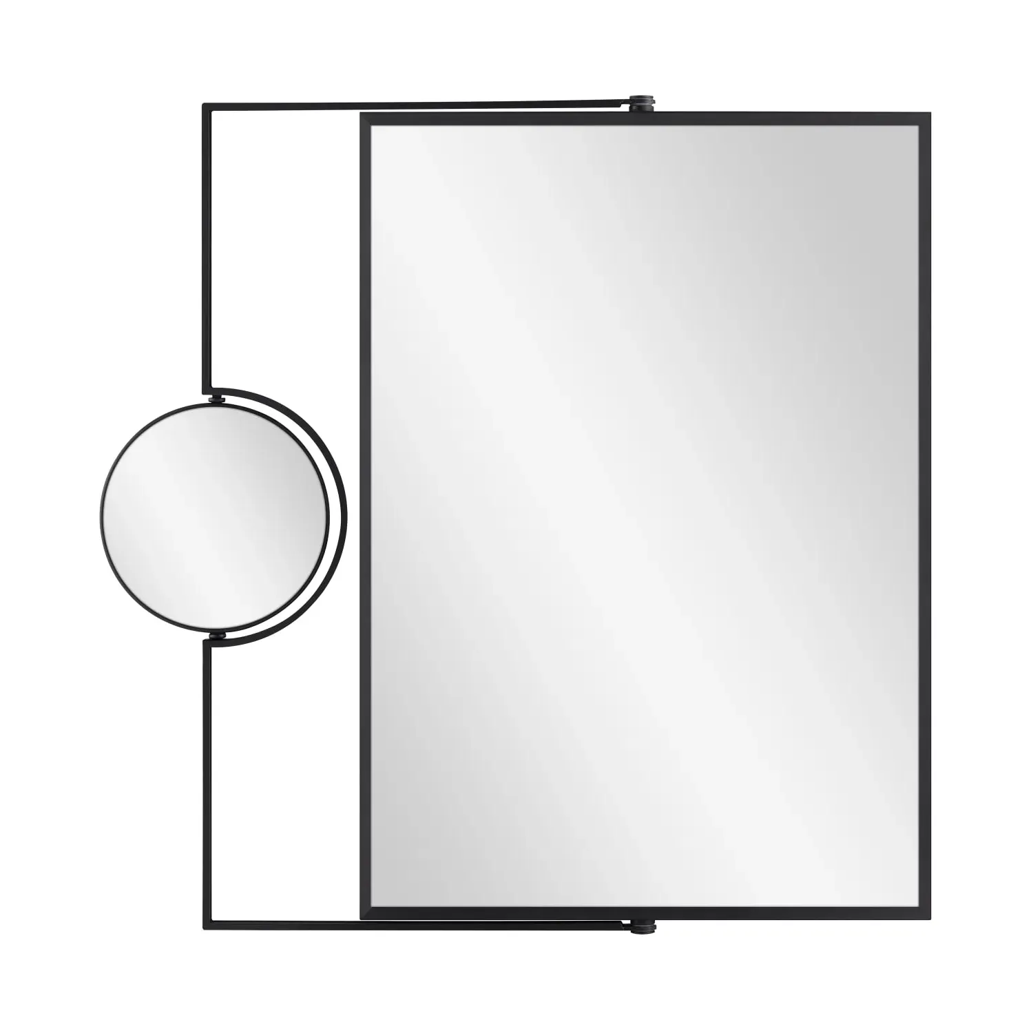Auren Wall Mirror with Makeup Mirror - Black, Iron image