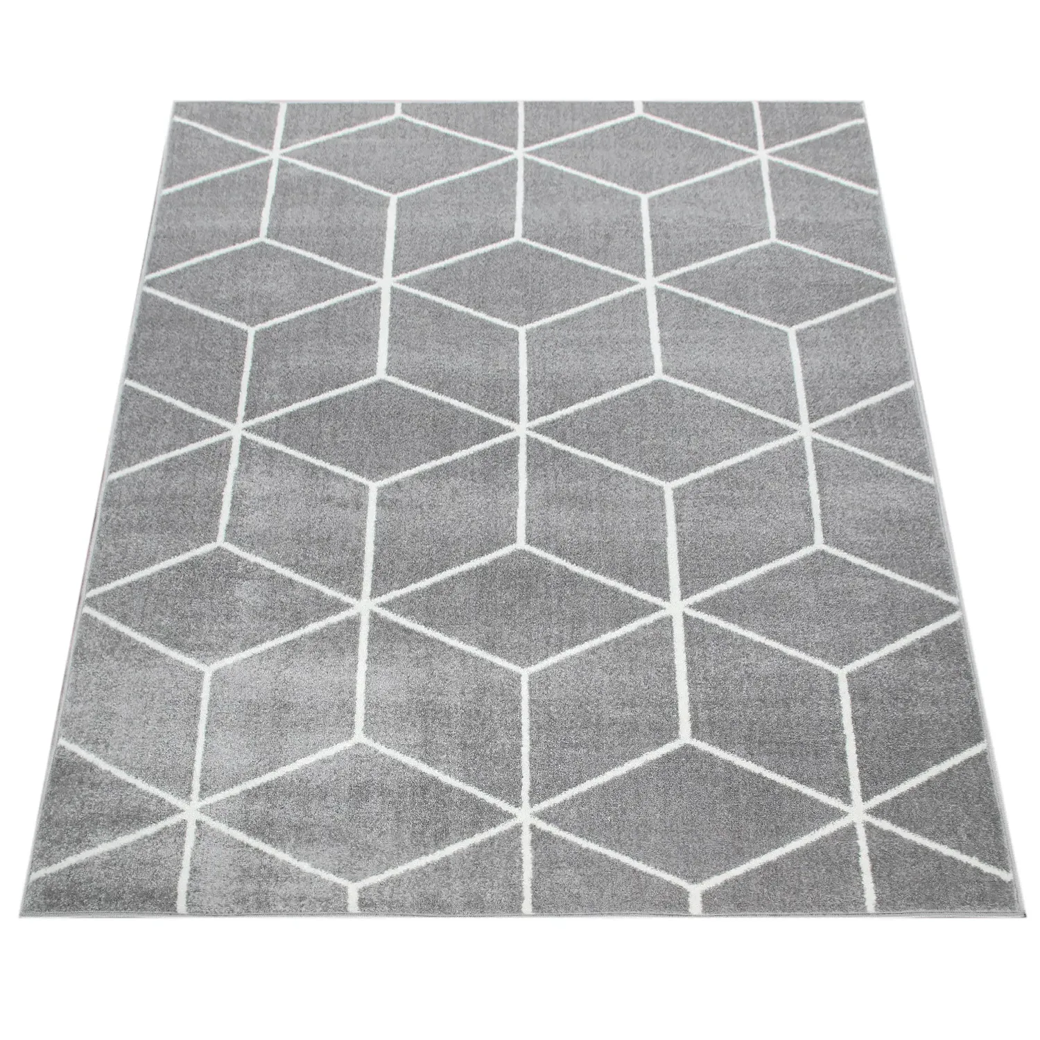 Bella Rug with Diamond Pattern - Grey